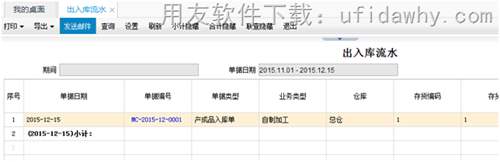 T+12.1出入庫(kù)流水賬單據(jù)查詢界面