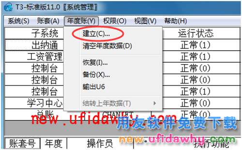 用友T3軟件新建年度帳提示“查詢超時(shí)”，年度帳沒有無法建立成功。